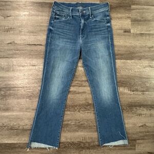 MOTHER insider crop step fray wish on a star size 28